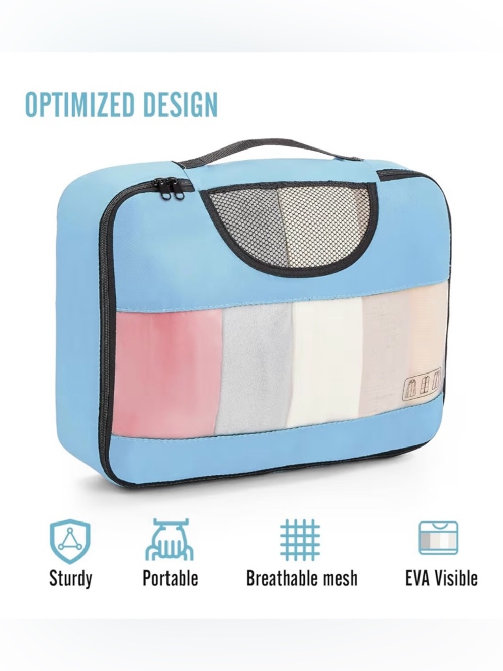 8 Set Packing Cubes for Travel Essentials - Blue - Picture 5 of 7